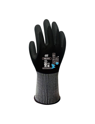 Guante nailon / spandex, palma doble recubrimiento nitrilo, t-08