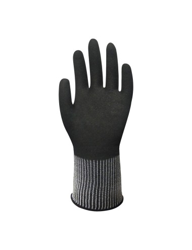 Guante nailon / spandex, palma doble recubrimiento nitrilo, t-08