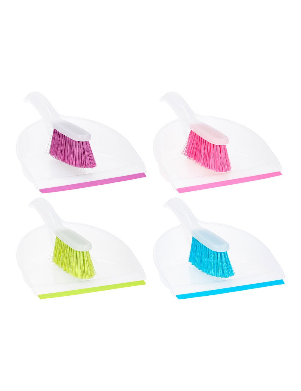 Pala y cepillo de plástico 31 x 22 x 8 cm, colores surtidos