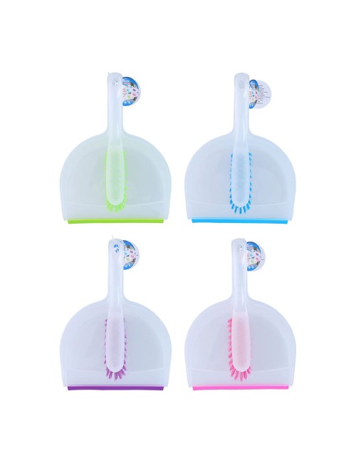 Pala y cepillo de plástico 31 x 22 x 8 cm, colores surtidos