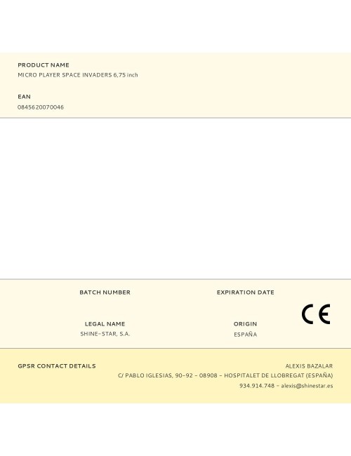 Micro player space invaders 6,75 inch