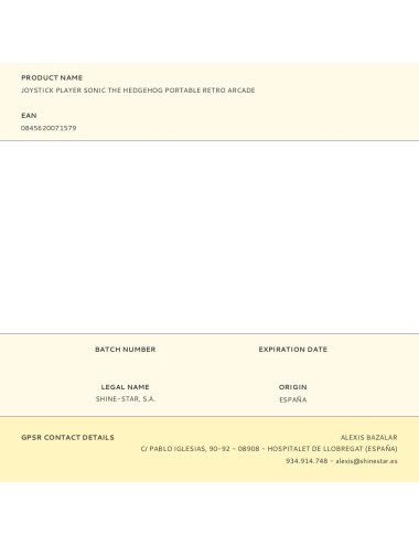 Joystick player sonic the hedgehog portable retro arcade