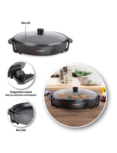 Cazuela eléctrica 1500 w ø 40 cm