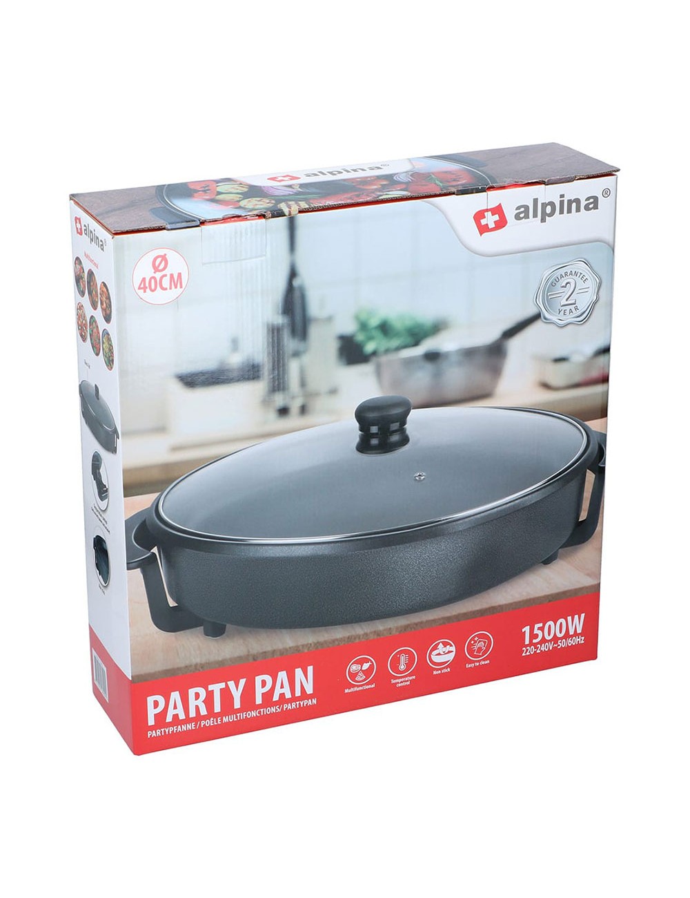 Cazuela eléctrica 1500 w ø 40 cm