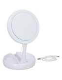 Espejo led con aumento plegable 16 x 16 x 29 cm