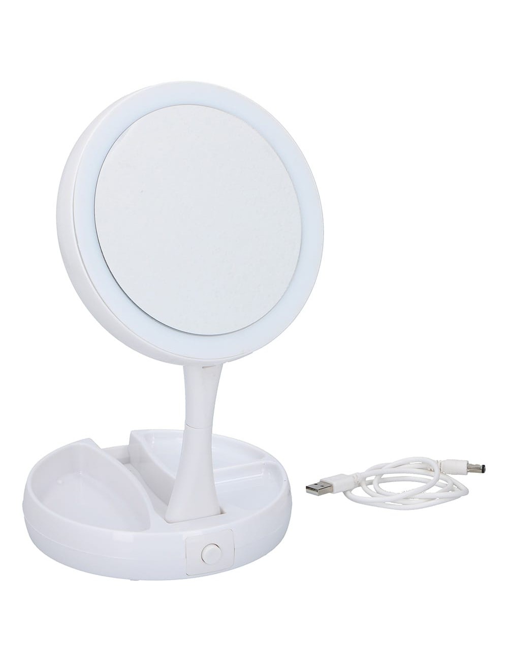 Espejo led con aumento plegable 16 x 16 x 29 cm