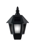 Aplique solar led, luz fria/efecto llama, ip44, negro