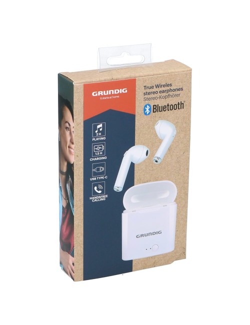 Auriculares inalámbricos earbuds con micro bluetooth con estuche blanco