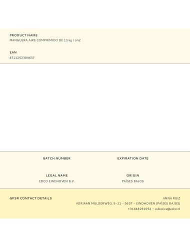 Manguera aire comprimido de 13 kg / cm2