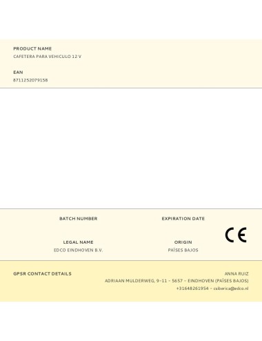 Cafetera para vehiculo 12 v