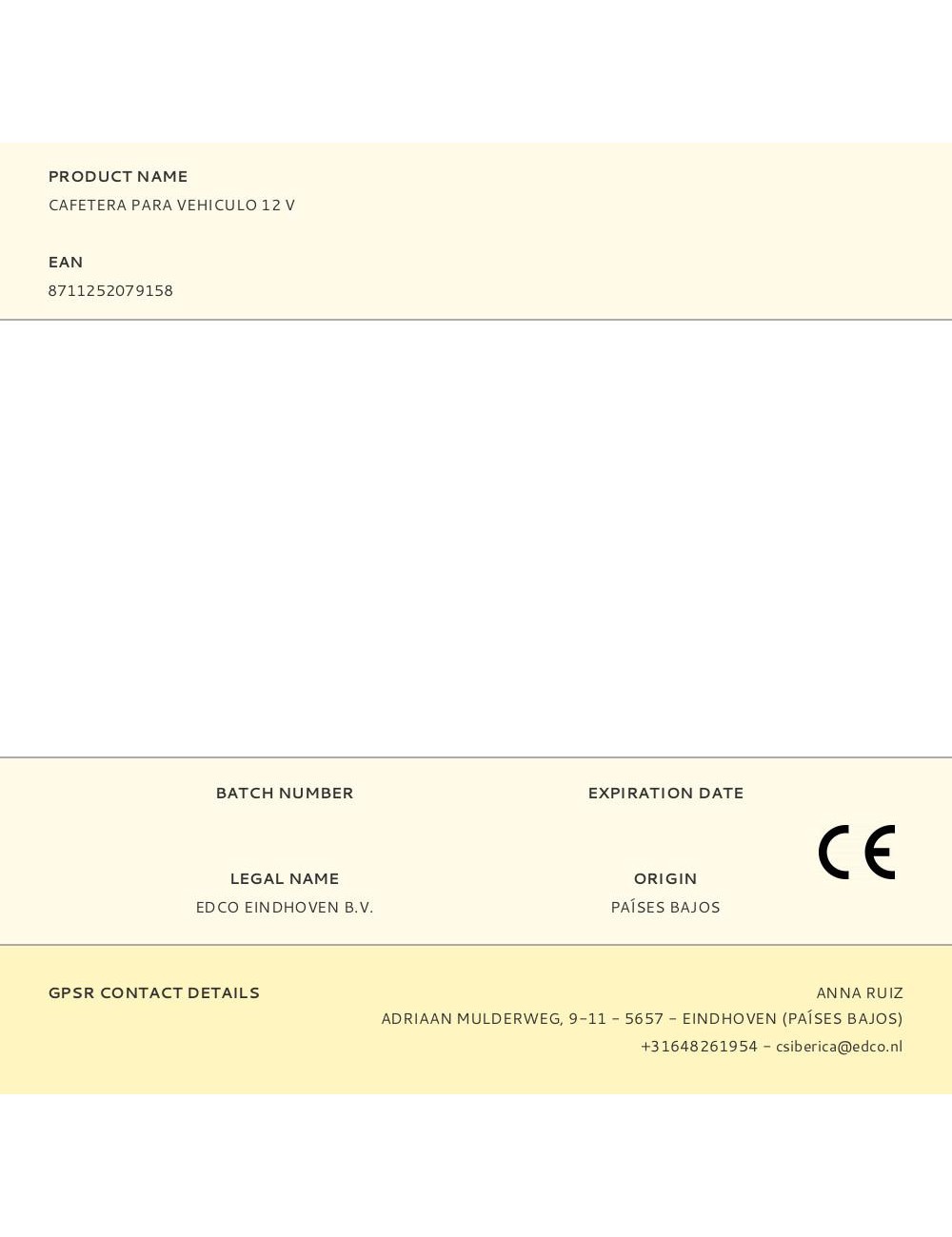 Cafetera para vehiculo 12 v