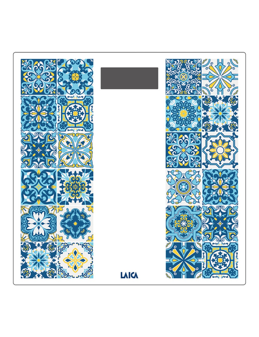 Báscula de baño electrónica con batería recargable cárga máxima 180 kg modelo estampado azul