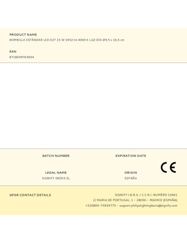 Bombilla estándar led e27 23 w 3452 lm 4000 k luz día ø9,5 x 16,5 cm