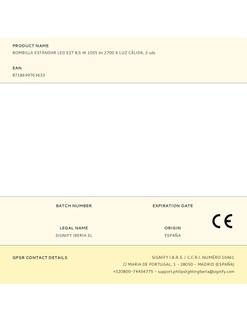 Bombilla estándar led e27 8,5 w 1055 lm 2700 k luz cálida, 2 uds