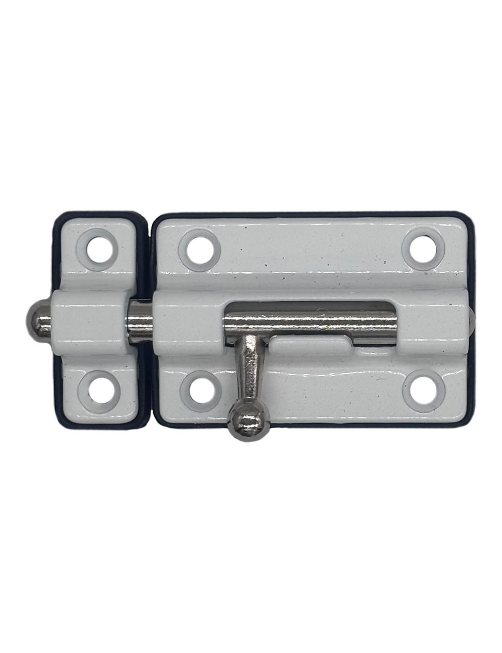 Pasador cerrojo base plástica. 50 mm blanco