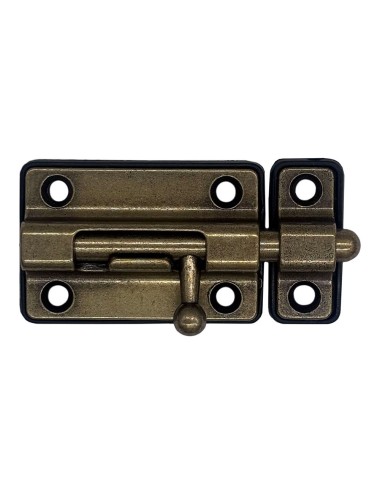 Pasador cerrojo base plástica. 50 mm cuero