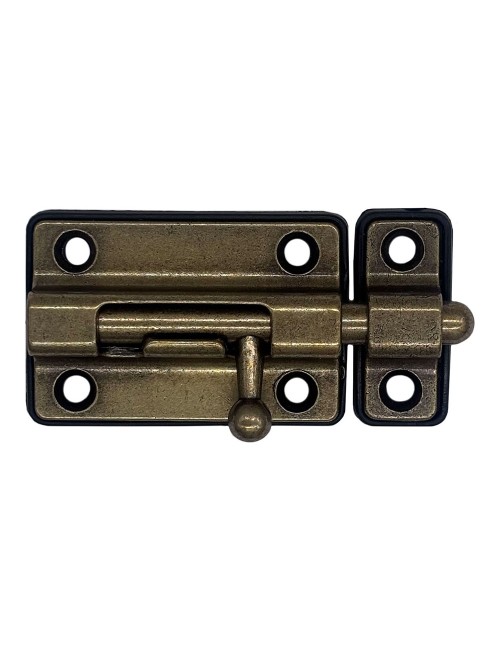 Pasador cerrojo base plástica. 50 mm cuero