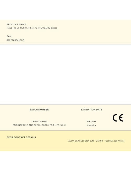 Maletín de herramientas hh303, 303 piezas