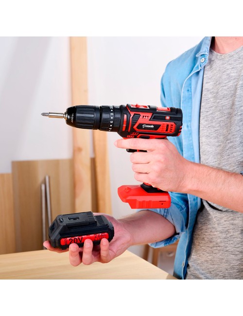 Kit maletín taladro percutor cid2051bca 20 v con baterías y accesorios