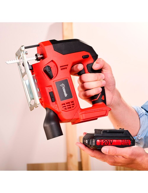 Sierra de calar inalámbrica cjs2050 20 v incluye bateria + cargador