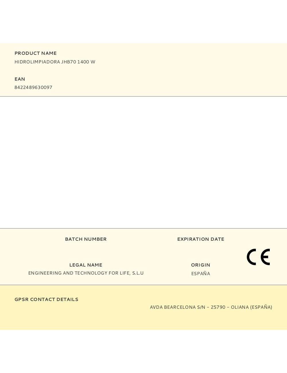 Hidrolimpiadora jhb70 1400 w