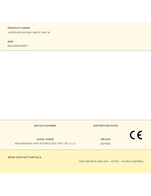 Hidrolimpiadora jhb70 1400 w