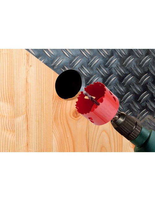 Sierra de corona bimetal con broca piloto ø127 mm