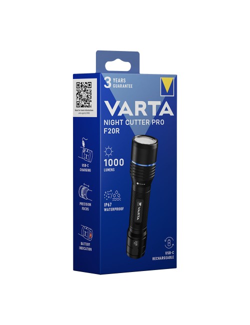 Linterna táctica night cutter pro f20r recargable 1000 lm ip67 + cordón y riñonera