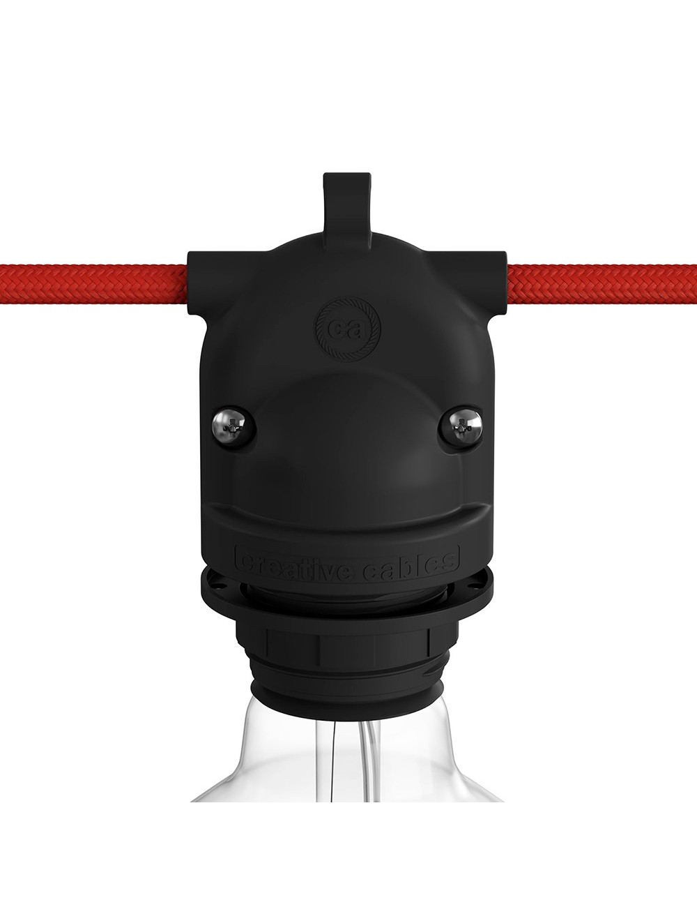 Portalámparas e27 con gel para exterior doble salida ip65 negro