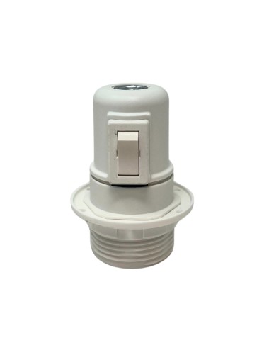 Portalámparas e27 con interruptor semirroscado con arandela 2 a 250 v blanco
