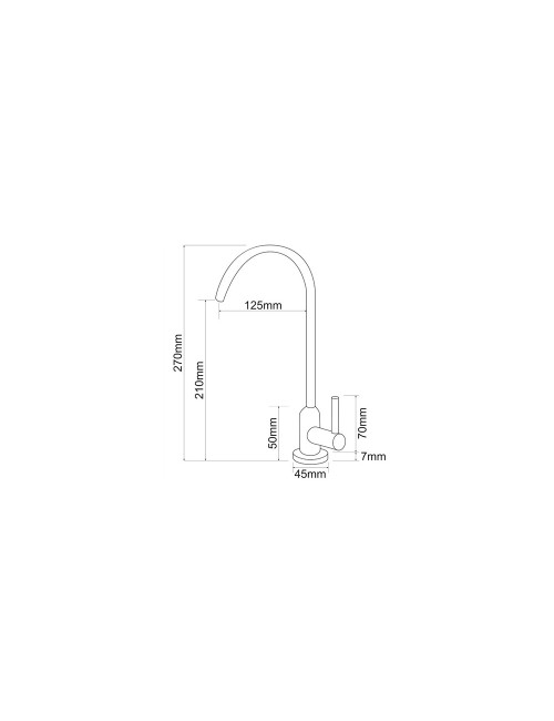 Grifo osmosis 1 agua, plateado cepillado
