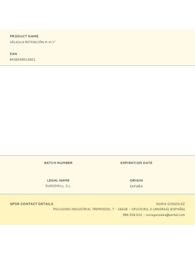 Válvula retención h-h 1"