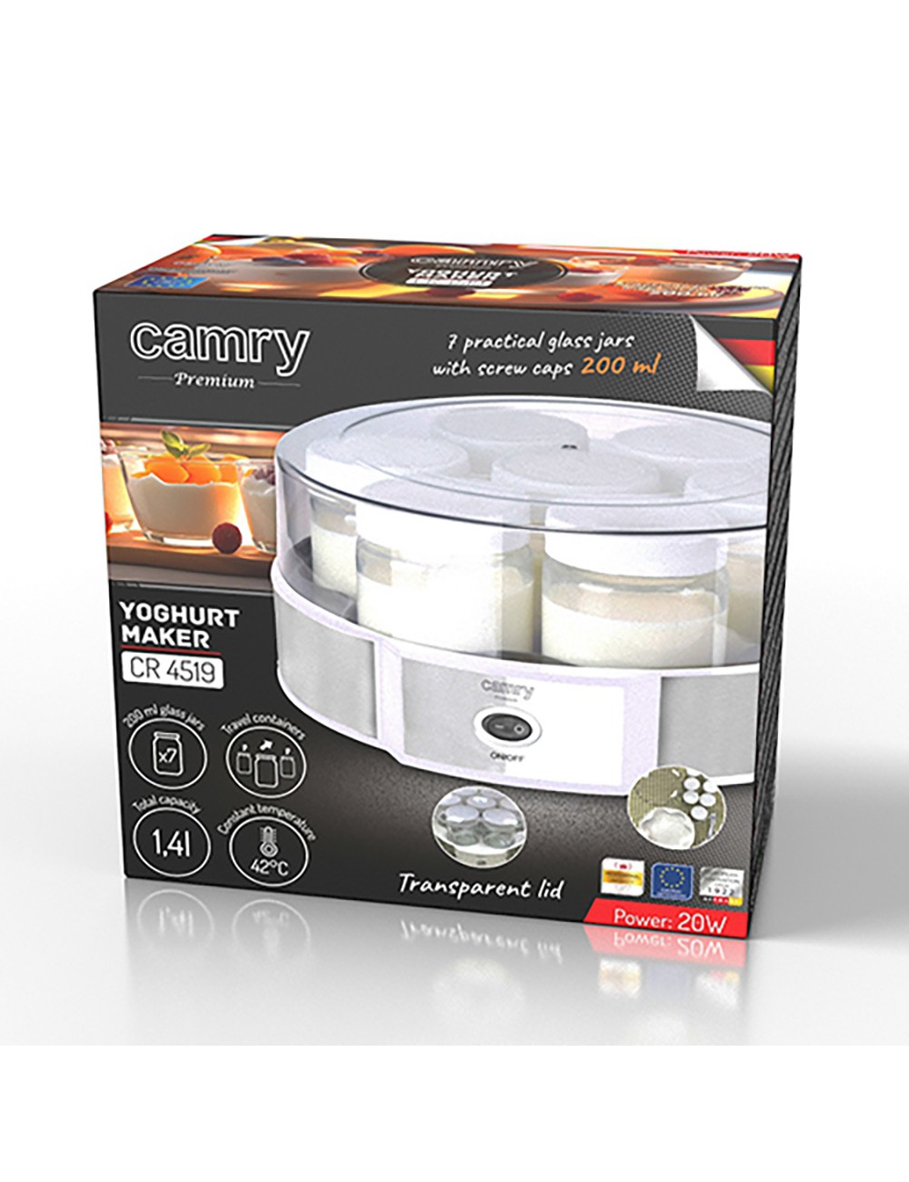 Yogurtera cr4519, blanca, 20 w, ø24 x 11,5 cm