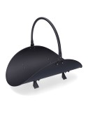 Cesta metálica para leña, color negro, 48 x 35 x 38 cm