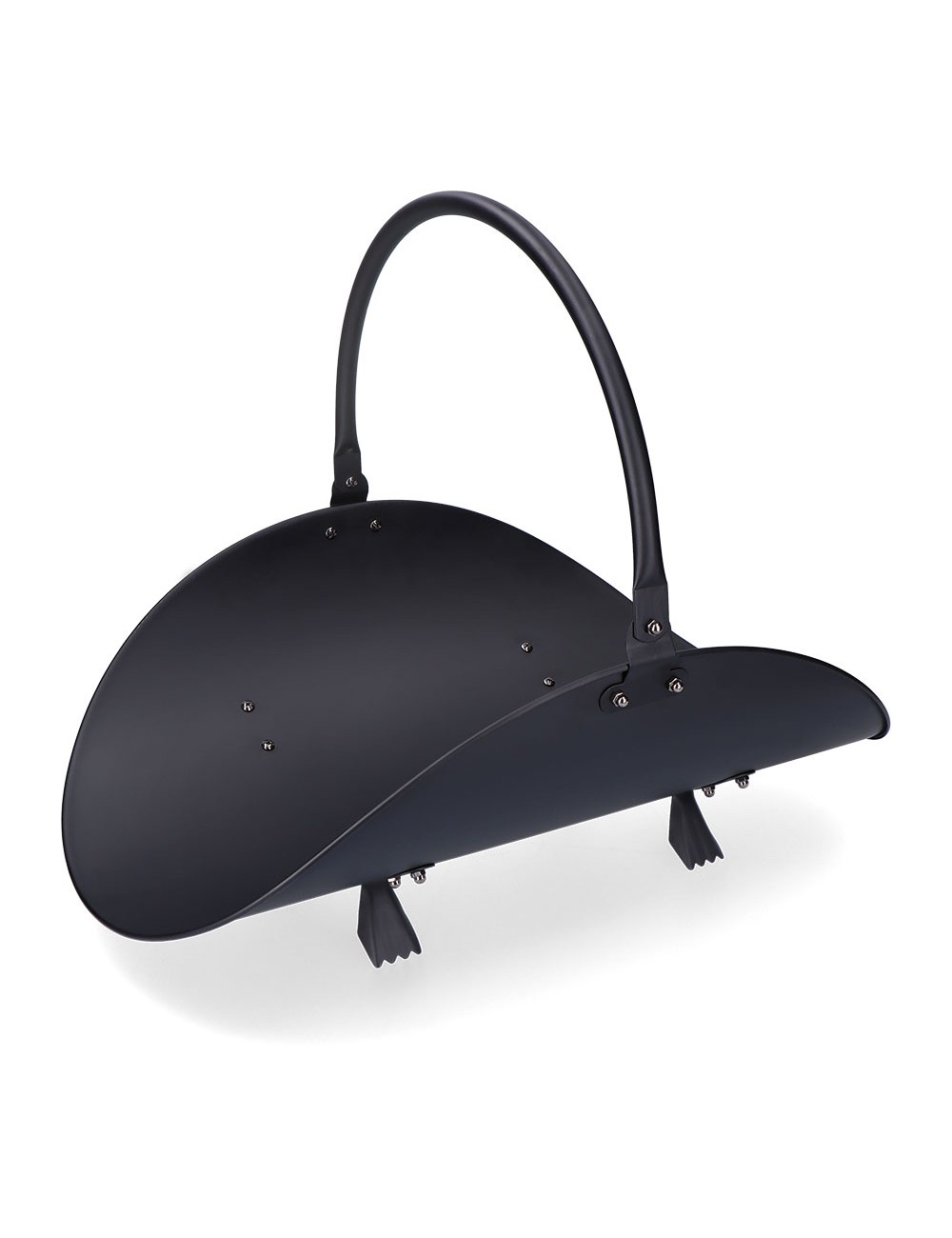 Cesta metálica para leña, color negro, 48 x 35 x 38 cm