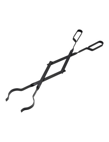 Tenaza metálica para chimenea color negro, 63 cm