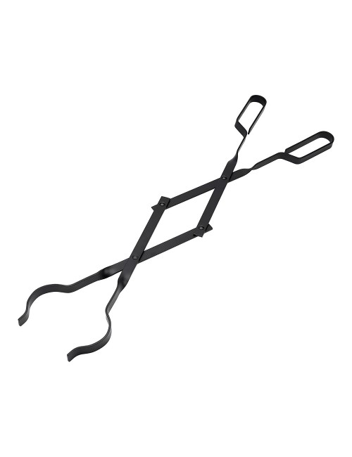 Tenaza metálica para chimenea color negro, 63 cm