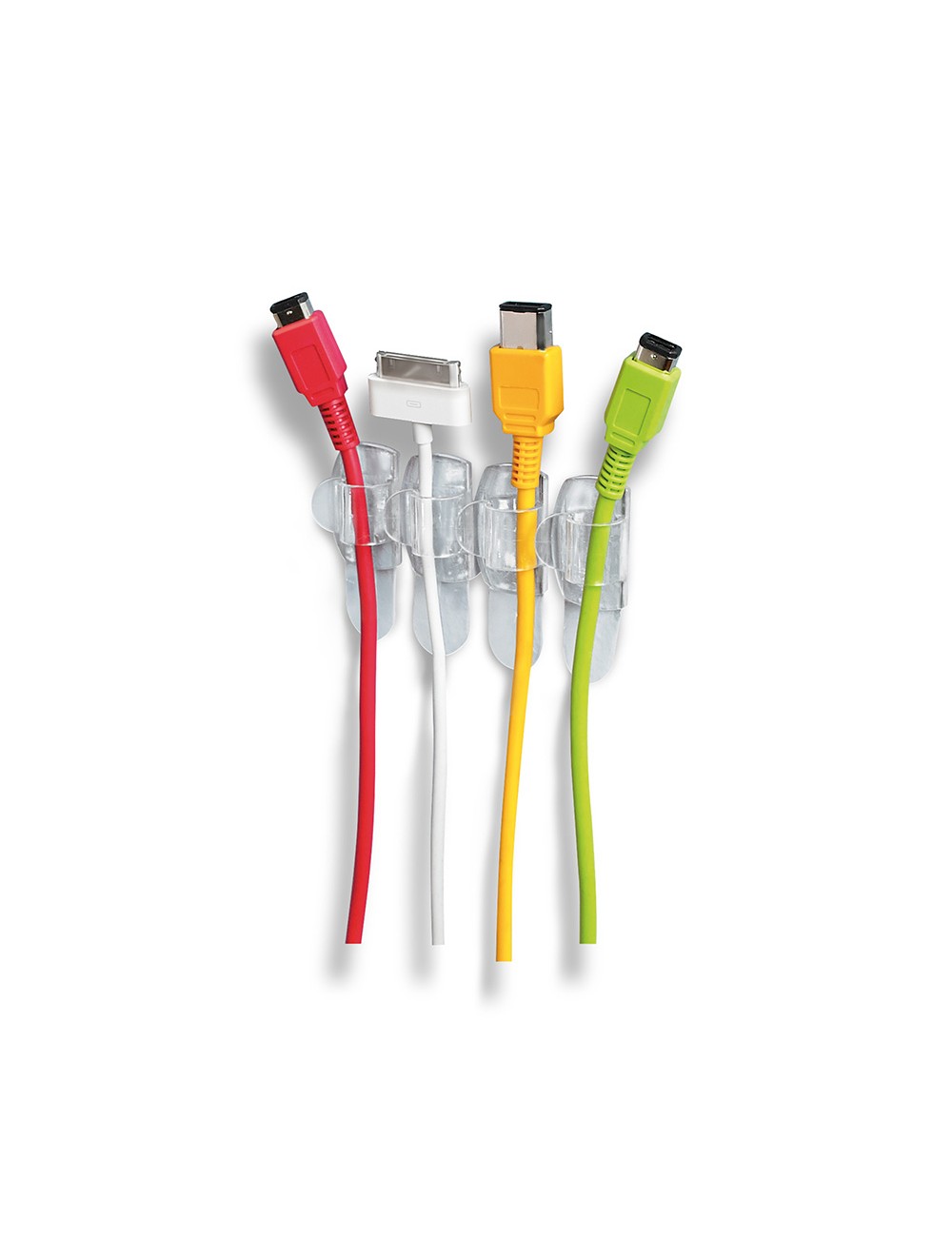 Clips redondos para cables, tranparentes, 19 x 32 x 13 mm, 4 uds + 5 tiras, 17017clr