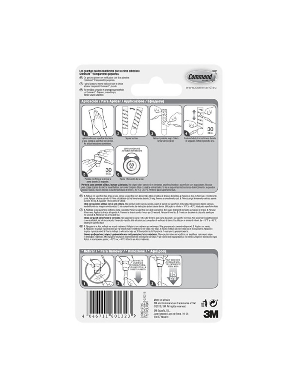 Clips redondos para cables, tranparentes, 19 x 32 x 13 mm, 4 uds + 5 tiras, 17017clr