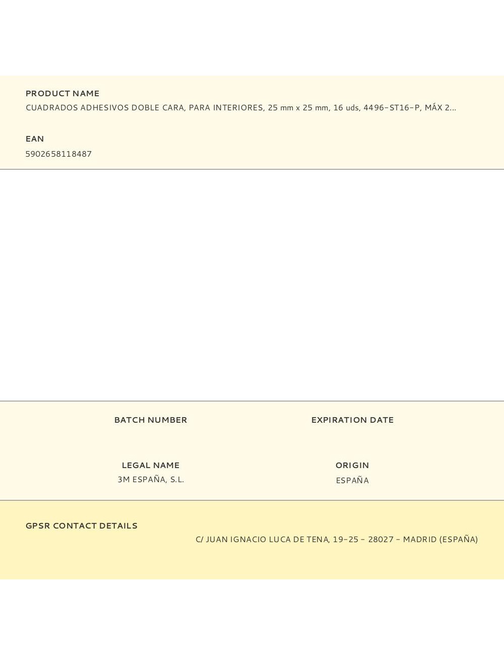 Cuadrados adhesivos doble cara, para interiores, 25mmx25mm, 16 uds, máx 2 kg