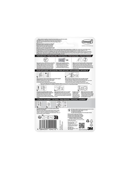 Gancho doble, grande, negro mate, 1 ud + 2 tiras, máx 1,8 kg