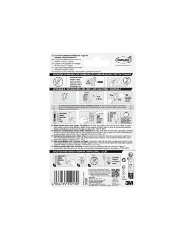 Gancho para utensilios, extragrande, blanco, 1 ud + 2 tiras, máx 4,5 kg