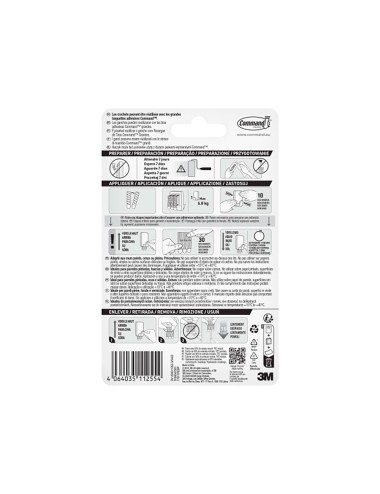 Gancho para utensilios, extra grande, blanco, 1 ud + 3 tiras, máx 6,8 kg