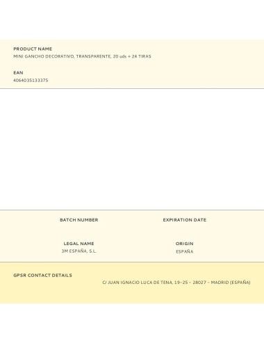 Mini gancho decorativo, transparente, 20 uds + 24 tiras