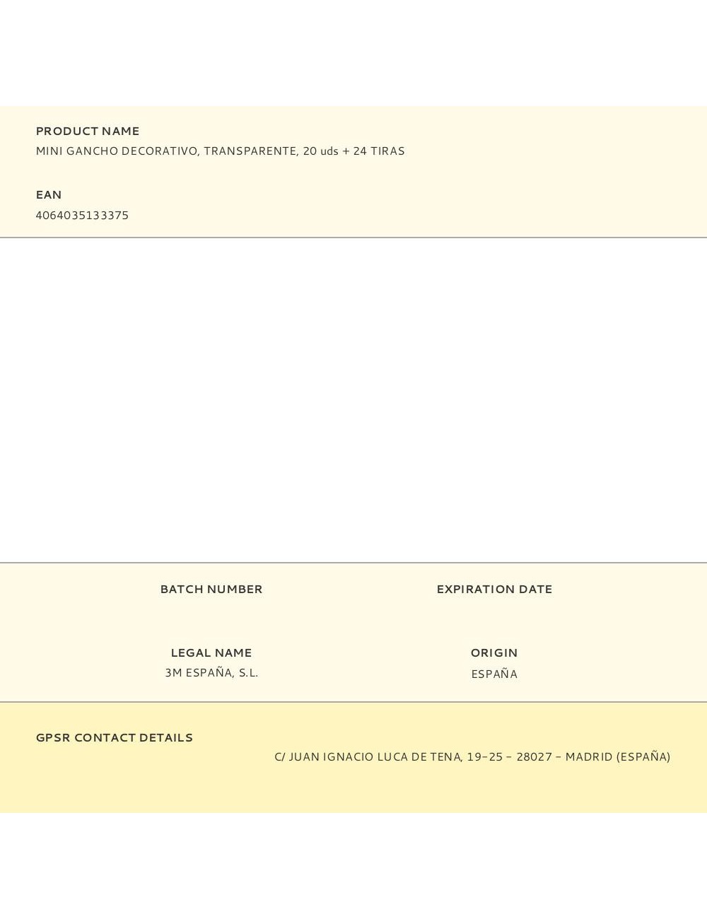 Mini gancho decorativo, transparente, 20 uds + 24 tiras