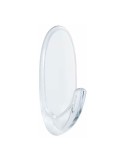 Gancho mediano trasparente, 25 x 60 x 25 mm, 2 uds + 4 tiras