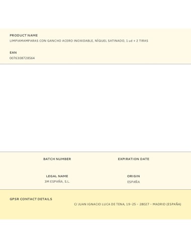 Limpiamamparas con gancho acero inoxidable, níquel satinado, 1 ud + 2 tiras