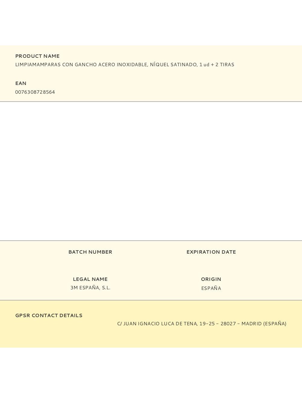 Limpiamamparas con gancho acero inoxidable, níquel satinado, 1 ud + 2 tiras