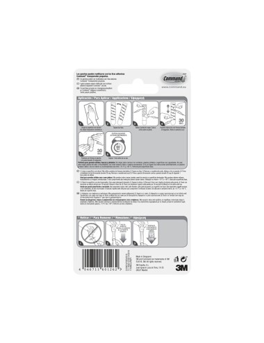 Mini ganchos, transparentes, 22 x 29 x 11 mm, 6 uds + 8 tiras, máx 225 g