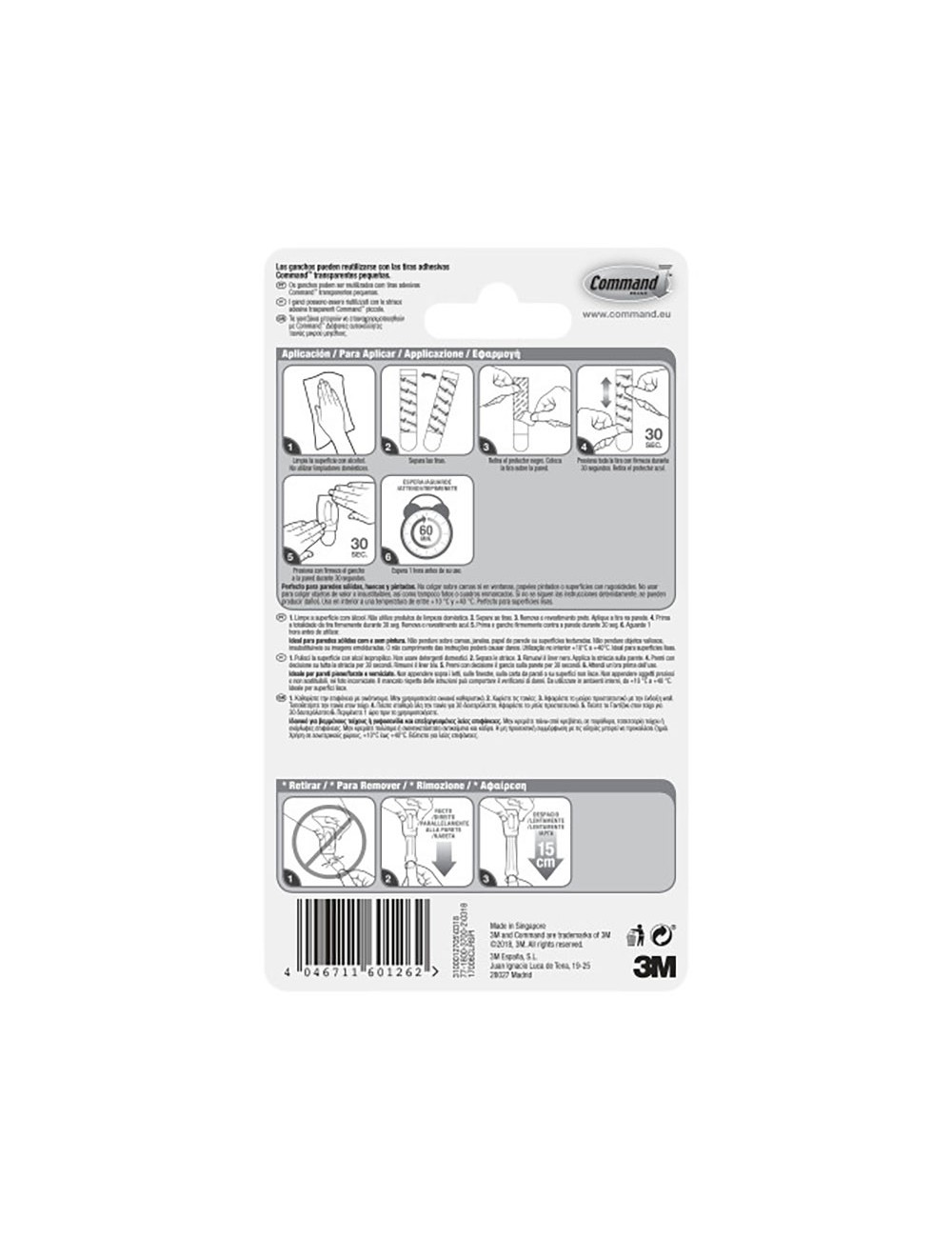 Mini ganchos, transparentes, 22 x 29 x 11 mm, 6 uds + 8 tiras, máx 225 g